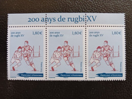 Andorra 2023 French Andorre 200 Ann XV 15 Rugby 1823 Sport Oval Balloon 3v Mnh STRIP UP 200 ANYS RUGBI - Nuovi