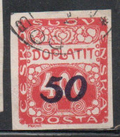 CZECH CECA CZECHOSLOVAKIA CESKA CECOSLOVACCHIA 1924 POSTAGE DUE  DOPLATIT SURCHARGED 50 On 400h USED - Timbres-taxe