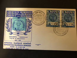 ROMANIA FDC 10-5-1958 Philatelic Exhibition - Covers & Documents