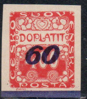 CZECH CECA CZECHOSLOVAKIA CESKA CECOSLOVACCHIA 1924 POSTAGE DUE  DOPLATIT SURCHARGED 60 On 400h MH - Postage Due