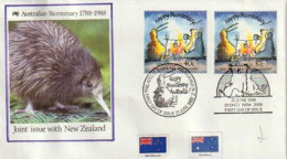 AUSTRALIA / NEW ZEALAND Joint Issue Bicentenary Australia. (Kiwi Bird) 1988. 2 Countries Stamps - Briefe U. Dokumente