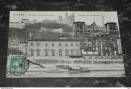 A1420   Lyon   Cathédrale Saint Jean Et Coteau De Fourvière   1912 - Autres & Non Classés