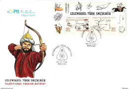 FDC - Traditional Turkish Archery, Bow And Arrow - Turkey - Turquie - 2021 - MNH - ** - Unused Stamps