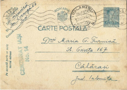 ROMANIA 1941 POSTCARD, CENSORED IASI NO.14 POSTCARD STATIONERY - Storia Postale Seconda Guerra Mondiale