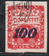 CZECH CECA CZECHOSLOVAKIA CESKA CECOSLOVACCHIA 1924 POSTAGE DUE  DOPLATIT SURCHARGED 100 On 400h USED - Postage Due