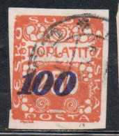 CZECH CECA CZECHOSLOVAKIA CESKA CECOSLOVACCHIA 1925 POSTAGE DUE  DOPLATIT SURCHARGED 100 On 250h USED - Portomarken