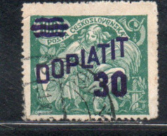 CZECH CECA CZECHOSLOVAKIA CESKA CECOSLOVACCHIA 1926 POSTAGE DUE  DOPLATIT SURCHARGED 30 On 100h USED - Portomarken