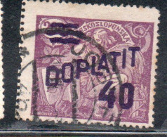 CZECH CECA CZECHOSLOVAKIA CESKA CECOSLOVACCHIA 1926 POSTAGE DUE  DOPLATIT SURCHARGED 40 On 200h USED - Postage Due