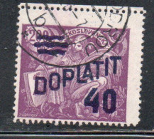 CZECH CECA CZECHOSLOVAKIA CESKA CECOSLOVACCHIA 1926 POSTAGE DUE  DOPLATIT SURCHARGED 40 On 200h USED - Portomarken