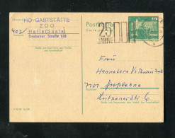 "DDR" 1974, Stempel "HALLE, 25 Jahre DDR" Auf Postkarte (C124) - Cartes Postales - Oblitérées