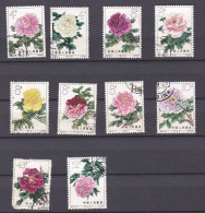 Chine 1964, Pivoines - Peonies, 10 Timbres, Scan Recto Verso - Oblitérés
