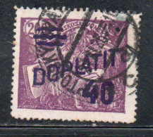 CZECH CECA CZECHOSLOVAKIA CESKA CECOSLOVACCHIA 1926 POSTAGE DUE  DOPLATIT SURCHARGED 40 On 200h USED - Portomarken