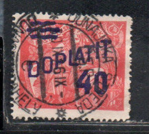 CZECH CECA CZECHOSLOVAKIA CESKA CECOSLOVACCHIA 1926 POSTAGE DUE  DOPLATIT SURCHARGED 40 On 300h USED - Timbres-taxe