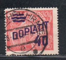 CZECH CECA CZECHOSLOVAKIA CESKA CECOSLOVACCHIA 1926 POSTAGE DUE  DOPLATIT SURCHARGED 40 On 300h USED - Portomarken