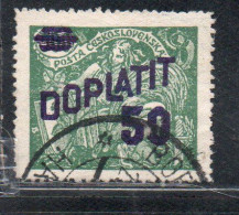 CZECH CECA CZECHOSLOVAKIA CESKA CECOSLOVACCHIA 1926 POSTAGE DUE  DOPLATIT SURCHARGED 50 On 500h USED - Portomarken