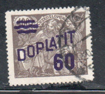 CZECH CECA CZECHOSLOVAKIA CESKA CECOSLOVACCHIA 1926 POSTAGE DUE  DOPLATIT SURCHARGED 60 On 400h USED - Segnatasse