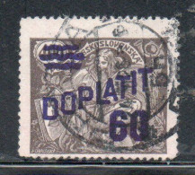 CZECH CECA CZECHOSLOVAKIA CESKA CECOSLOVACCHIA 1926 POSTAGE DUE  DOPLATIT SURCHARGED 60 On 400h USED - Postage Due