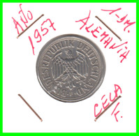 ALEMANIA FEDERAL - DEUTSCHLAND - GERMANY –  MONEDA DE LA REPUBLICA FEDERAL DE ALEMANIA DE 1.00 DM-DEL AÑO 1956 CECA-F - 1 Mark