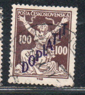 CZECH CECA CZECHOSLOVAKIA CESKA CECOSLOVACCHIA 1927 POSTAGE DUE  DOPLATIT SURCHARGED 100h USED - Postage Due