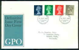 Great Britain 1968 FDC Pre-decimal Machins - 1952-1971 Em. Prédécimales