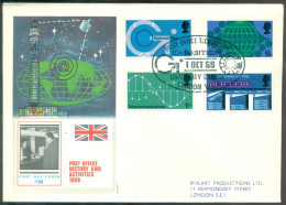 Great Britain 1969 FDC Postoffice Technology Special Cancel - 1952-1971 Pre-Decimal Issues