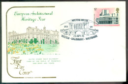 Great Britain 1975 FDC European Architectural Heritage Year Special Cancel Wilton House - 1971-1980 Decimal Issues