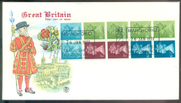 Great Britain 1977 FDC Booklet Pane Machin FB1B - 1971-1980 Decimal Issues