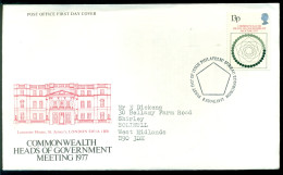 Great Britain 1977 FDC Commonwealth Heads Of Government Meeting - 1971-1980 Decimal Issues