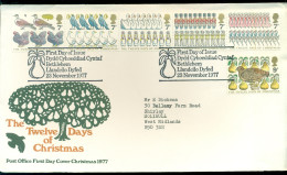 Great Britain 1977 FDC The Twelve Days Of Christmas - 1971-1980 Decimal Issues