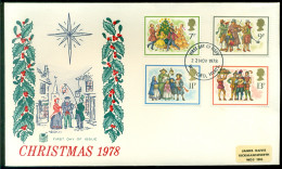 Great Britain 1978 FDC Christmas - 1971-1980 Decimal Issues