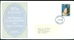 Great Britain 1980 FDC 80th Birthday The Queen Mother - 1971-1980 Decimal Issues