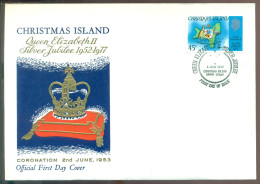 Christmas Island 1977 FDC Silver Jubilee Coronation QE II SG 83 - Christmas Island