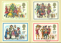 Great Britain 1978 Maximum Cards (4) Christmas - Maximumkarten (MC)