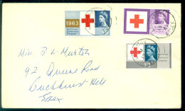 Great Britain 1963 FDC Red Cross Centenary Congress No Phosphor SG 642-644 - 1952-1971 Em. Prédécimales