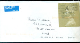 Great Britain 2013 Airmail Cover From Glasgow To Catania Italy With Postage Paid Sticker Label - Brieven En Documenten