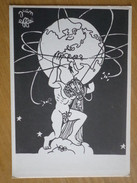 Jean Effel. "I'm Tired Of Sputniks!"  - Atlant - Sputnik - Space - Old Postcard - 1962 Satirical - Espace