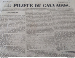 1841 LE PILOTE DU CALVADOS  - CAEN - TOURNAY SUR ODON - RAGNY - PATE PECTORALE BALSAMIQUE DE DEGENETAIS - A VOIR - 1800 - 1849