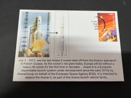 10-10-2023 (4 U 47) France - Ariane 5 Rocket Final Blast In Kourou (4-7-2023) French Guyana (space Planet Stamp) - Otros (Mar)