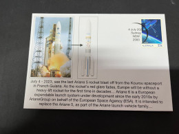 10-10-2023 (4 U 47) France - Ariane 5 Rocket Final Blast In Kourou (4-7-2023) French Guyana (satellite Stamp) - Altri (Mare)