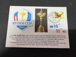 10-10-2023 (3 U 47) Ryder Cup 2023 - Won By Europe (held In Italy) With Golf Stamp - Golf