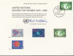 UNO NEW YORK  Erinnerungskarte 17, W-FDC, Frauendekade, 1980 - Brieven En Documenten