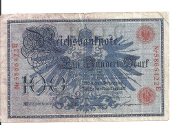 ALLEMAGNE 100 MARK 1908 VF P 33 - 100 Mark