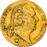 Restauration 20 Francs Or Louis XVIII 1818 Bayonne - 20 Francs (oro)