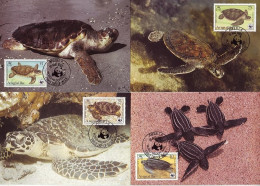 Anguilla 1983 MiNr. 541 - 544 Marine Life WWF Reptiles Turtles 4v MC  50,00 € - Cartes-maximum