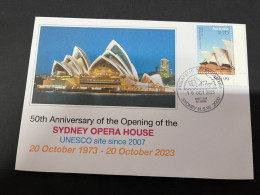 10-10-2023 (4 U 47) Sydney Opera House Celebrate 50th Anniversary (10-10-2023) FDI Cover - Cartas & Documentos