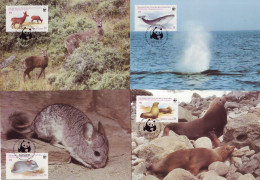 Chile 1984 MiNr. 1066 - 1069   WWF Fauna Mammals 4 MC                       28,00 € - Cartes-maximum