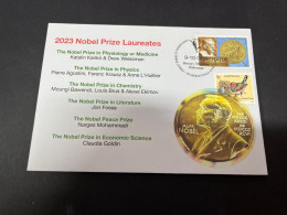 10-10-2023 (3 U 47) Nobel Prize Laureates For 2023 - 1 Cover -  Grenada Nobel + OZ Stamp (postmarked 9-10-2022) - Autres & Non Classés