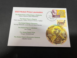 10-10-2023 (3 U 47) Nobel Prize Laureates For 2023 - 1 Cover -  Grenada Nobel + OZ Stamp (postmarked 9-10-2022) - Other & Unclassified