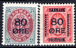 1956. DENMARK. 1915  # 82-83 MH. - Unused Stamps