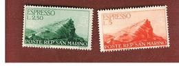 SAN MARINO - UNIF. E11.E12 ESPRESSO - 1945  VEDUTA (SERIE COMPLETA DI 2) -  MINT** - Francobolli Per Espresso